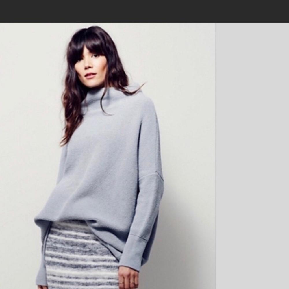 FREE PEOPLE Ottoman Sweater Color is Sky (rare color) Great condition!